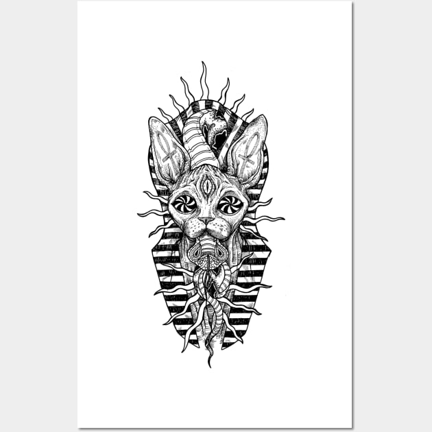 Sphynx Cat Wall Art by btcillustration